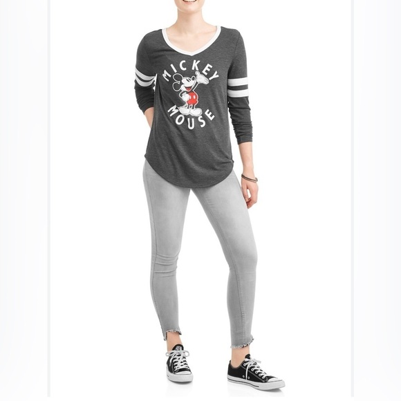 Disney Tops - Disney- Micky Mouse Long Sleeve Crew Neck Raglan Shirt Size Medium